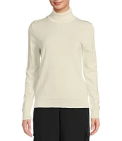 TILLEY Stretch Merino Wool Blend Turtleneck Long Sleeve Sweater