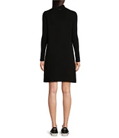 TILLEY Sweater Knit Quarter Zip Mock Neck Long Sleeve Dress