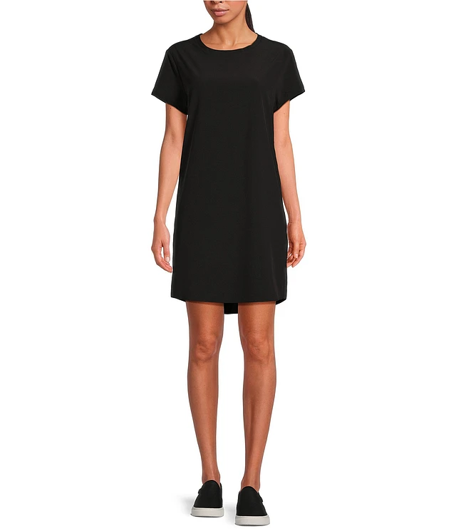 curved hem t shirt dress EMERY ROSE Plus Crisscross Front Curved Hem Tee Dress Maxi Women Outfit