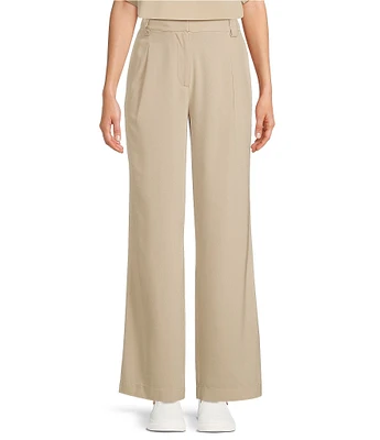 TILLEY Woven Pocketed Wide-Leg Trouser Pants