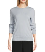 TILLY Stretch Merino Wool Blend Crew Neck Long Sleeve Sweater