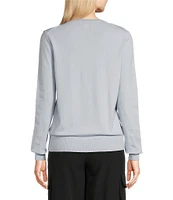 TILLY Stretch Merino Wool Blend Crew Neck Long Sleeve Sweater