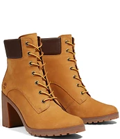 Timberland Allington Nubuck Leather Lace-Up Chunky Lug Sole Booties