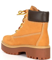 Timberland Stone Street 6#double; Waterproof Nubuck Suede Lug Sole Platform Booties