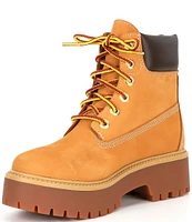 Timberland Stone Street 6#double; Waterproof Nubuck Suede Lug Sole Platform Booties