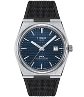 Tissot Men's Blue Prx Powermatic 80 Automatic Black Strap Watch