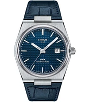 Tissot Men's PRX Powermatic Classic Collection Automatic Blue Croc Leather Strap Watch