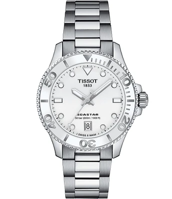 Tissot Unisex Seastar 1000 Quartz Analog Stainless Steel Silver Bracelet Watch