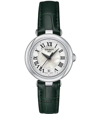 Tissot Women's Bellissima Quartz Analog Green Croco Leather Strap Watch