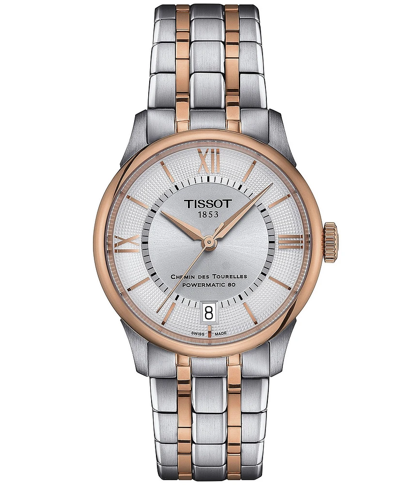 Tissot Women's Chemin Des Tourelles Powermatic 80 Automatic Two Tone Stainless Steel Bracelet Watch