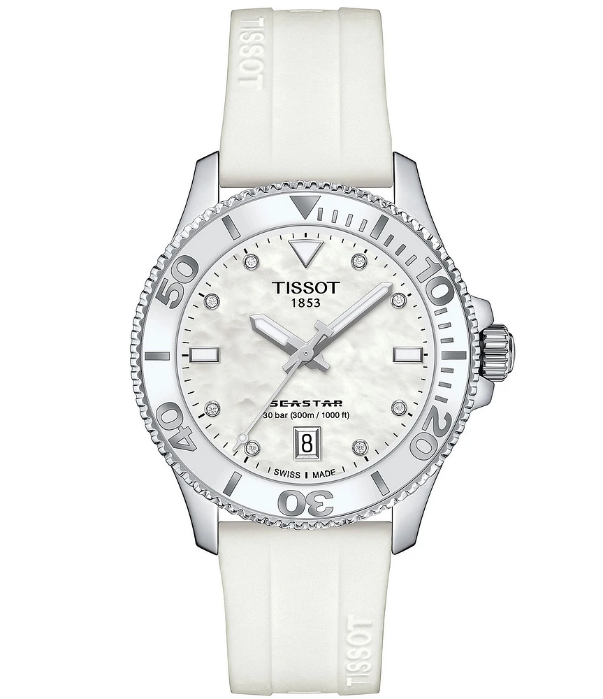 Tissot Women's Seastar 1000 Quartz Analog White Silicone Strap Watch