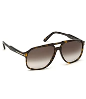 TOM FORD Men's Raoul 62mm Tortoise Navigator Sunglasses