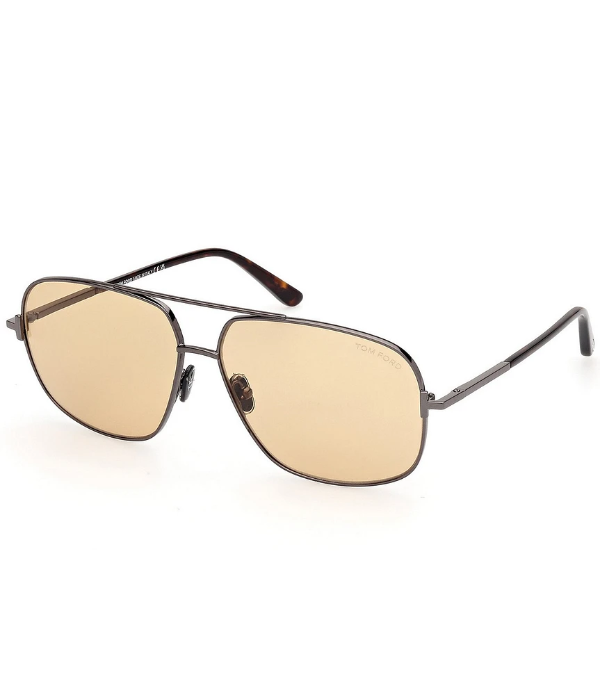 TOM FORD Men's Tex 62mm Navigator Sunglasses