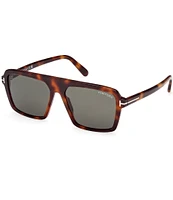 TOM FORD Men's Vincent 56mm Tortoise Frame Aviator Sunglasses