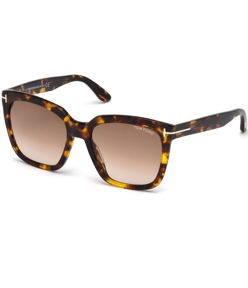 TOM FORD Women's Amarra 55mm Tortoise Frame Square Sunglasses