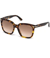 TOM FORD Women's Amarra 55mm Tortoise Frame Square Sunglasses