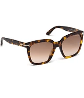 TOM FORD Women's Amarra 55mm Tortoise Frame Square Sunglasses