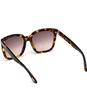 TOM FORD Women's Amarra 55mm Tortoise Frame Square Sunglasses