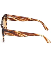 TOM FORD Women's Athena 53mm Striped Cat Eye Sunglasses