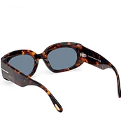 TOM FORD Women's Cielle 52mm Tortoise Frame Oval Sunglasses