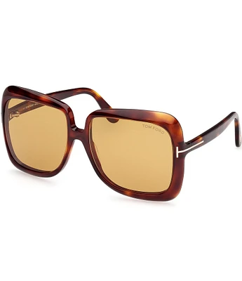 TOM FORD Women's Lorelai 59mm Tortoise Frame Square Sunglasses