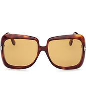 TOM FORD Women's Lorelai 59mm Tortoise Frame Square Sunglasses