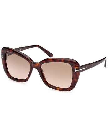 TOM FORD Women's Maeve 55mm Tortoise Butterfly Sunglasses