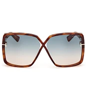 TOM FORD Women's Yvonne 63mm Tortoise Print Frame Butterfly Sunglasses