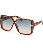 TOM FORD Women's Yvonne 63mm Tortoise Print Frame Butterfly Sunglasses