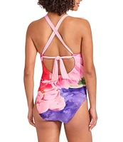 Tommy Bahama Artist Series High Neck Keyhole One Piece Swimsuit