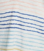 Tommy Bahama Ashby Isles Seabright Stripe Slub Rib Knit Johnny Collar 3/4 Sleeve Top