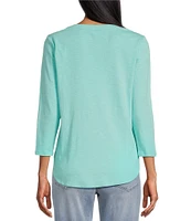 Tommy Bahama Ashby Isles Slub Rib V-Neck 3/4 Sleeve Tee