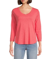 Tommy Bahama Ashby Isles Slub Rib V-Neck 3/4 Sleeve Tee