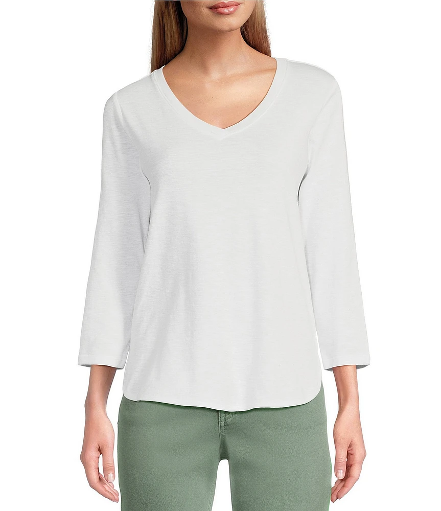 Tommy Bahama Ashby Isles Slub Rib V-Neck 3/4 Sleeve Tee