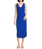 Tommy Bahama Ashby Isles V-Neck Sleeveless Midi Dress