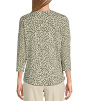 Tommy Bahama Ashby Safari Spot Scoop Neck 3/4 Sleeve Tee Shirt