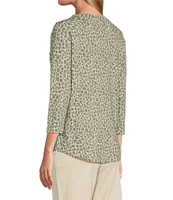 Tommy Bahama Ashby Safari Spot Scoop Neck 3/4 Sleeve Tee Shirt