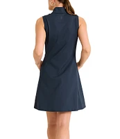 Tommy Bahama Aubrey Quarter Zip Mock Neck Sleeveless UPF 30 Dress