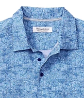 Tommy Bahama Bahama Coast Palm Retreat Short Sleeve Polo Neckline Printed Shirt