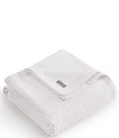 Tommy Bahama Bamboo Woven White Yarn Dyed Bed Blanket