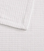 Tommy Bahama Bamboo Woven White Yarn Dyed Bed Blanket
