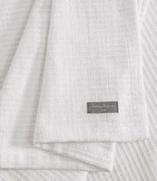 Tommy Bahama Bamboo Woven White Yarn Dyed Bed Blanket
