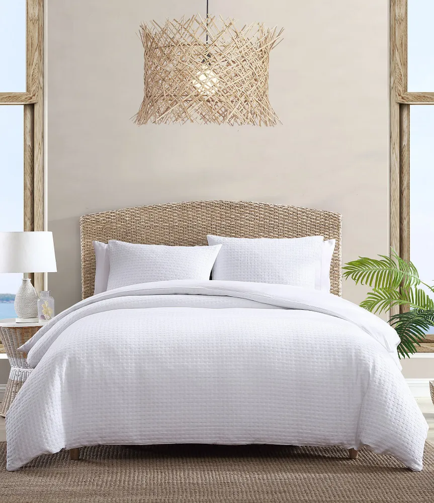 Tommy Bahama Basketweave Solid Cotton Duvet Cover Mini Set