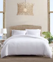 Tommy Bahama Basketweave Solid Cotton Duvet Cover Mini Set