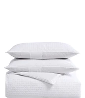 Tommy Bahama Basketweave Solid White Cotton Comforter Mini Set