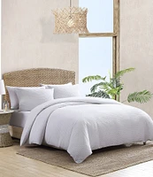 Tommy Bahama Basketweave Solid White Cotton Comforter Mini Set