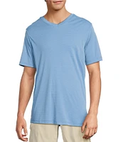 Tommy Bahama Bay Stripe V-Neck Short Sleeve T-Shirt