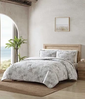 Tommy Bahama Beachway Blooms Grey Reversible Comforter Mini Set