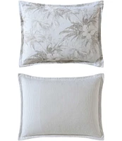 Tommy Bahama Beachway Blooms Grey Reversible Comforter Mini Set