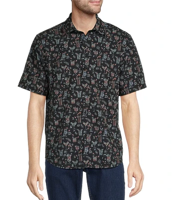 Tommy Bahama Big & Tall Bahama Coast Christmas Boozy Nights Short Sleeve Woven Shirt